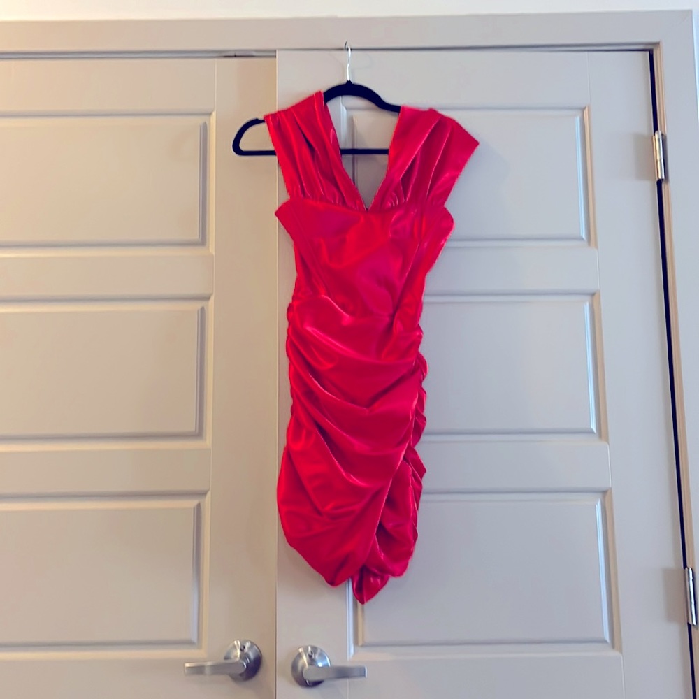 Brand new red satin dress